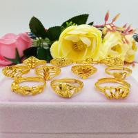 越南沙金戒指女不色24k镀金心形指环可节百搭爱心戒指饰品