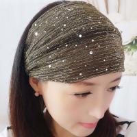 韩国头宽边带亮片头套卡头带薄款透气纱头巾遮白宽箍