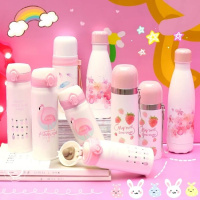 韩版火烈鸟304不锈钢保温杯大容量卡通女士真空车载学生儿童杯