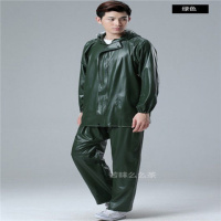 高弹性PVC套装分体雨衣雨裤套装成人男大码户外垂钓骑行防雨服