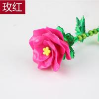 [9支装]diy手工串珠玫瑰花材料牡丹花仿真玫瑰花送情人节
