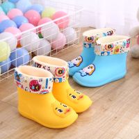 时尚雨鞋儿童保暖加棉防滑鞋宝宝雨靴男女可爱卡通保暖