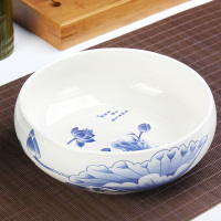 茗魁 青花大号茶洗 陶瓷笔洗洗茶碗盂 功夫茶具茶道配件