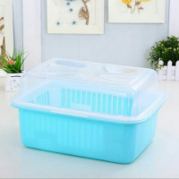 厨房置物架 塑料碗柜大号沥碗架碗筷餐具收纳架 带盖放碗碟篮子