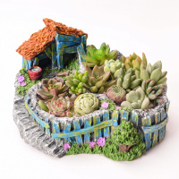 特价清仓 创意多肉植物大花盆花器 树脂庭院空中花园卡通田园摆件