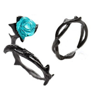 我不介意荆棘玫瑰情侣戒指开口指环日韩版个性男女简约戒指女