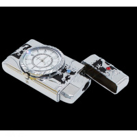 多功能手表男士腕表防风充气打火机七彩带灯直冲点烟器生日