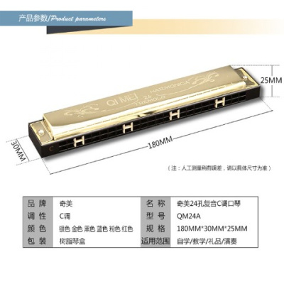 口琴24孔复音c奇美口琴初学者儿童入学生教学练习成人乐器