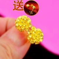 买一送一仿999千足金女金耳钉养耳棒耳环情人节送镀24k首饰