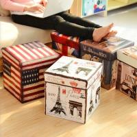 复古多功能可折叠收纳凳储物盒坐凳沙试换鞋凳子玩具带盖收纳箱