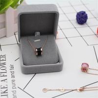 日韩钛钢弹簧陶瓷项链女18k玫瑰金情侣锁骨链不色闺蜜学生