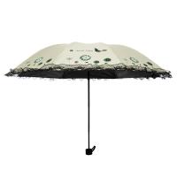 蕾丝遮阳伞雨伞晴雨两用遮阳伞防紫外线防晒太阳伞三折小清新黑胶