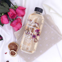 韩国大容量果茶花茶高硼硅玻璃600ml/1000ml大小胖随手红时尚杯