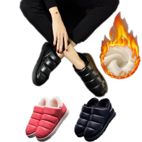 冬季加绒加厚跟棉拖鞋男女情侣家居家防防滑暖脚保暖雪地棉鞋