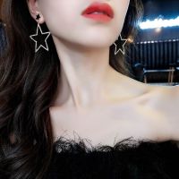 个性夸张五角星耳环女韩国气质长款坠百搭性感红星星耳坠耳钉