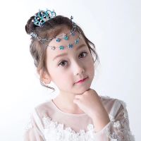 皇冠头饰儿童晶钻额头眉心链盘头饰女孩卡公主夹王冠套装