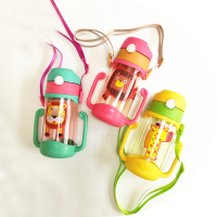 宝宝儿童卡通吸管杯杯学饮杯婴幼儿饮杯防漏防摔带手柄壶