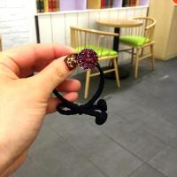 [3色镶钻圆形圈]韩版饰圈满钻头饰头绳马尾皮筋头饰绳