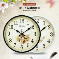 [客厅挂钟]超静音斐珞特圆形挂钟欧式客厅钟表时尚时钟挂表现代壁钟石英钟表