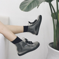 韩版 雨鞋 女 短筒 可加绒 时尚防鞋系带蝴蝶结 雨鞋 雨靴