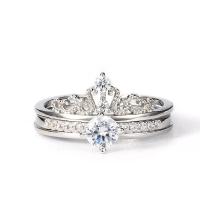 双层皇冠戒指女可拆卸两件套组合套戒女王王冠二合一潮人个性指环