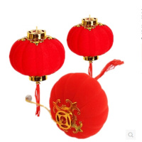 五一劳动节开业节日用品富贵竹盆景小挂件带电光植绒小灯笼挂饰