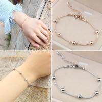 韩版钛钢玫瑰金手链女简约学生情侣手链爱心款珠珠手链不色