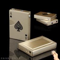 多款选择时尚个性金属扑克A打火机防风直冲 批扑克创意带验钞机