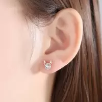 韩版气质闪钻麋鹿耳钉S925耳环长款可爱耳钉女耳坠耳饰