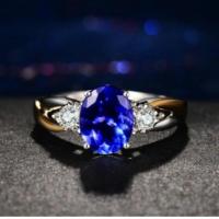 坦桑石银戒指女