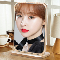 木制高清折叠镜子台式梳妆镜宿舍书桌大号公主镜学生镜子