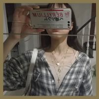 欧美多层项链复古风十字架耶稣坠硬币嘻哈夜店蹦迪锁骨链女红