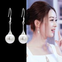 韩版耳钩女气质仿珍珠猫眼长款耳环个性时尚清新潮人百搭淑女耳坠