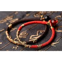 本命年五彩红绳手链 手工编织玛瑙九乘金刚结男女学生情侣款