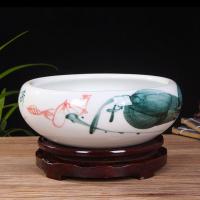 红景德镇陶瓷鱼缸荷花盆碗莲盆乌龟盆金鱼缸大小性摆件多肉花盆