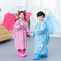 [俞兆林]儿童雨衣双帽檐男童女童带书位小孩大童小学生雨衣