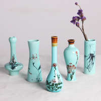 客厅餐桌小清新陶瓷迷你青瓷花瓶绿萝植物培插花满天星干花摆件