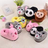 热卖韩版冬季可爱卡通女动物棉拖鞋男情侣跟亲子儿童毛毛绒拖鞋