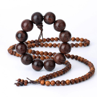 越南天然沉香佛珠手串108颗6/8mm 沉香木花梨佛珠手链男女款