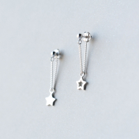 925银星星耳环女韩版时尚个性甜美五角星耳环短款耳坠饰品