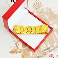 铜镀金越南沙金24k真空镀999千足金男士手链越南沙金仿金男士