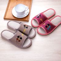 情侣棉麻拖鞋女防滑软底无声地板拖亚麻拖鞋男女室内家居休闲拖鞋