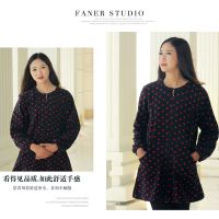 冬季罩衣成人长袖加绒加厚护衣时尚羽绒服外套工作服厨房防油围裙