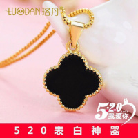 金六福同款韩版正品项链女饰品坠珠宝首饰配礼盒18k镀金锁骨链