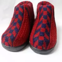 [一双装]手工毛线棉鞋手工成品棉鞋防滑保暖长毛绒棉鞋居家鞋