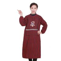 反穿加厚加长款厨房罩衣韩版时尚棉麻长袖成人家用围裙防油污护衣
