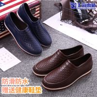 男士防鞋雨鞋男低帮加绒保暖厨房厨师胶鞋工地防滑耐磨靴雨靴