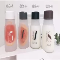 创意磨砂塑料杯子便携男女学生杯韩国简约清新带盖小情侣随行杯