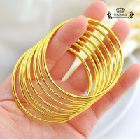 [一套三圈]镀金光面手镯女简约细版韩版镀金首饰品