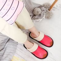 棉拖鞋冬秋季居家防滑毛毛拖鞋女厚底可爱韩版月子拖鞋男情侣拖鞋
